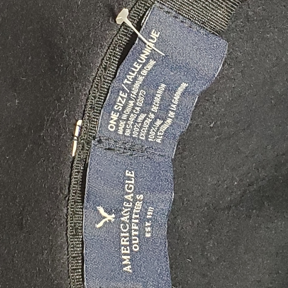 AMERICAN EAGLE Black 100% Wool Felt Wide Brim Floppy Hat with Band Classic EUC - Picture 6 of 6